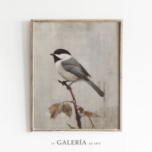 Vintage Bird Painting | Neutral Antique Art  | Country Nursery Art | Printable Wall Art