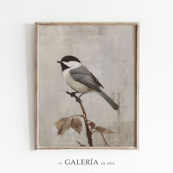 peinture d'oiseau vintage | Art antique neutre | Art de pépinière de pays | Art mural imprimable