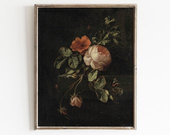 Flower Painting | Still Life Roses Print | Botanical Vintage Art