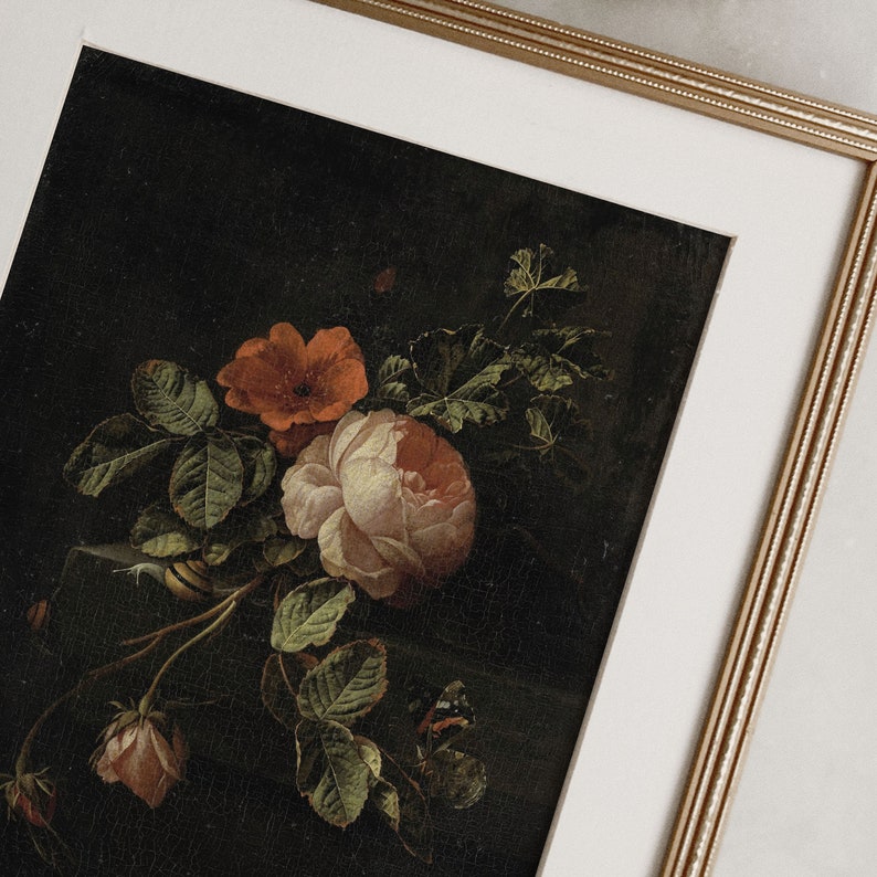 Flower Painting | Still Life Roses Print | Botanical Vintage Art - Etsy
