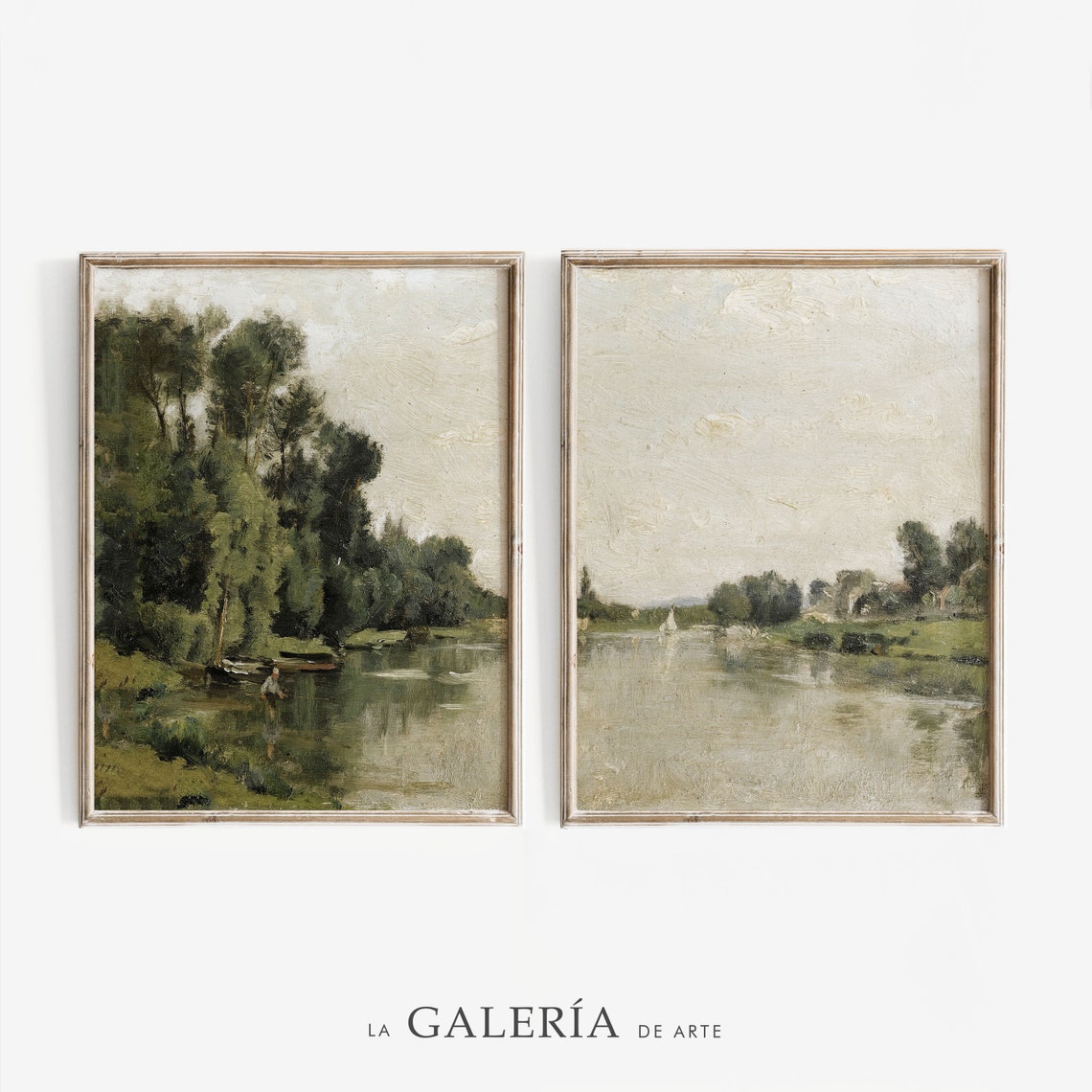 Printable Landscape Art | Vintage Print Country Landscape Painting Set ...