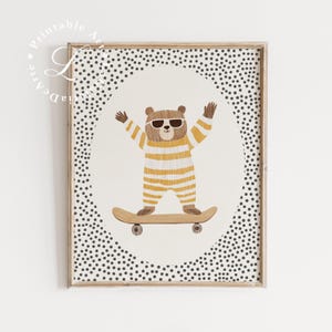 Bear Nursery Wall Art | Cute Animal Print | Gender Neutral Nursery Print |  Woodland Nursery Decor | Kids Room Print | Digital Download