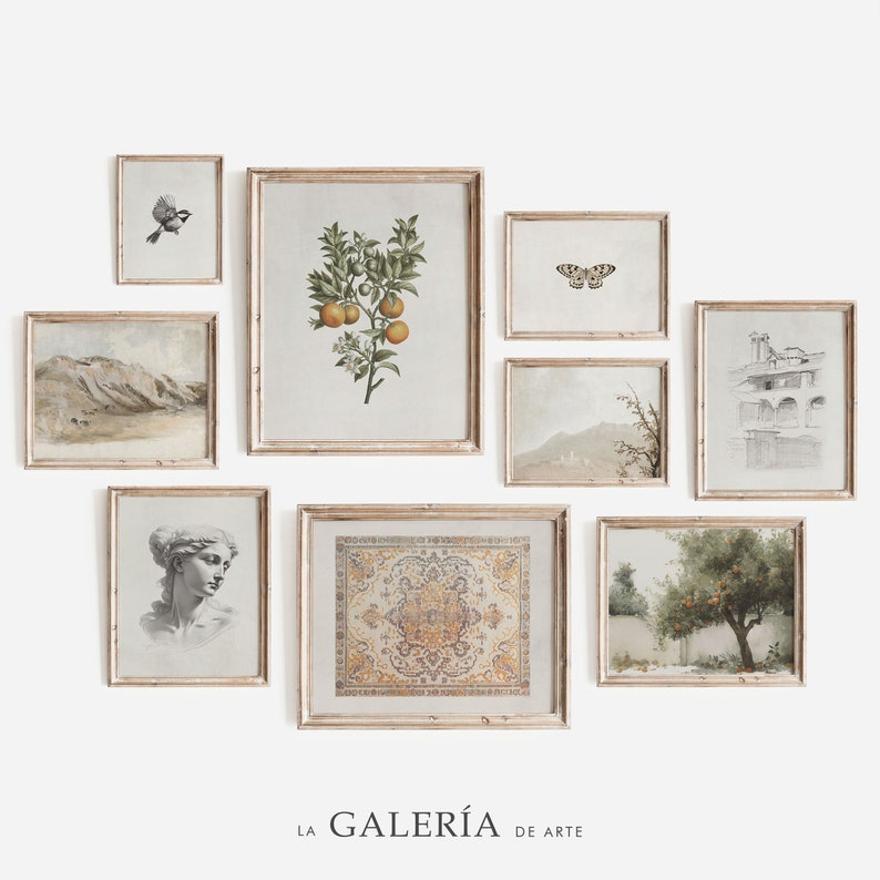 Vintage Kitchen Gallery Wall Art Set | Mediterranean Gallery Wall ...