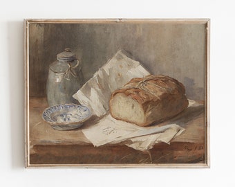 Country Kitchen Wall Art | Rustic Decor | Bread Still Life Print