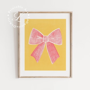 Pink Bow Print | Girl Nursery Wall Art | Baby Girl Room Decor | Blush Pink Bow Print | Girly Nursery Decor | Digital Download