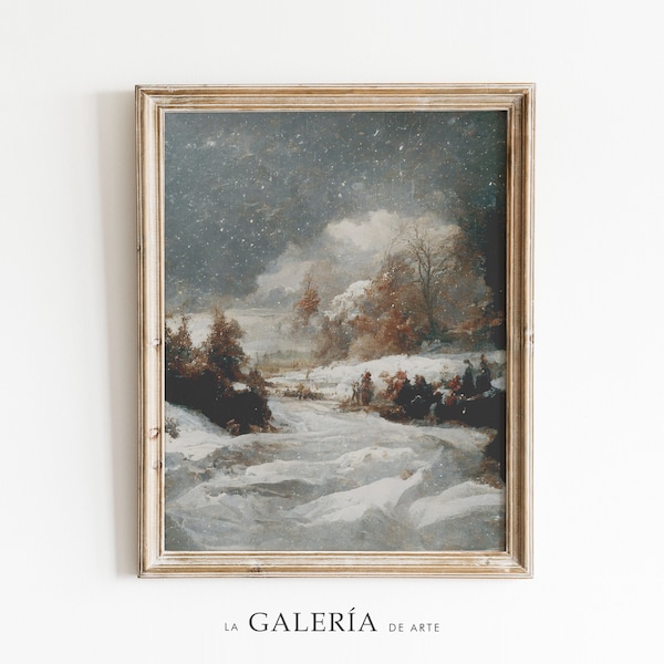 Winter Landscape Print | Forest Painting | Snowy Woods Wall Art