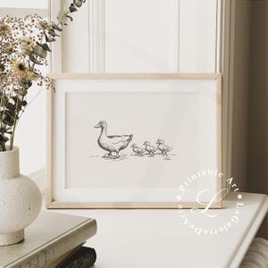 Rustic Nursery Wall Art | Duck Sketch | Cute Animal Print for Kids Room ...