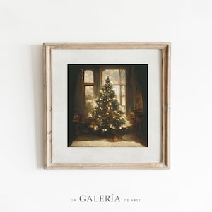 Kerstboom Print | Vintage kerst | Vakantie Kunst aan de Muur