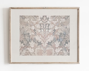 Printable Vintage Tapestry Wall Art | Neutral Antique Pattern Decor | Downloadable Digital Art
