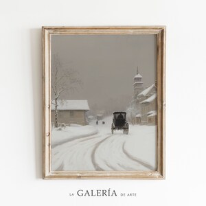 Moody Winter Painting | Farmhouse Christmas Print | Winter Wall Art
