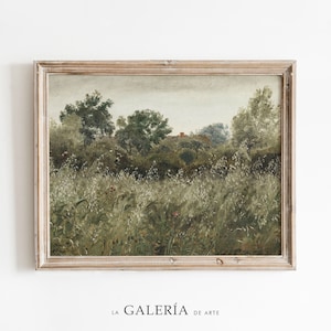 Summer Meadow Painting | Vintage Landscape Print | Country Art Print