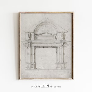 Architecture Sketch Print | Vintage Drawing | Antique City Art Print