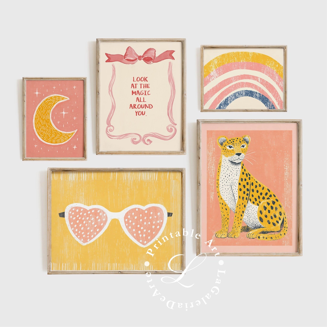 Girl Nursery Gallery Wall | Fun Girl Nursery Decor | Eclectic Kids Room ...
