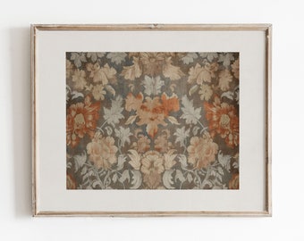 Vintage Textile Art | Rug Pattern Wall Print | Moody Tapestry Digital Printable