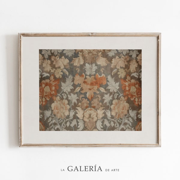 Vintage Textile Art | Rug Pattern Wall Print | Moody Tapestry Digital Printable