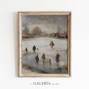 Ice Skating Print | Vintage Christmas | Winter Wall Art