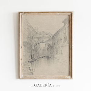 Vintage Architecture Sketch  | Venice Print | Italy Wall Art
