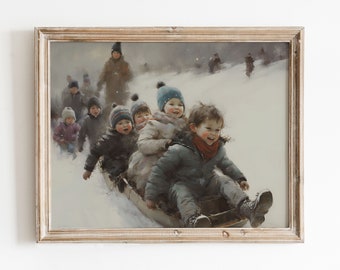 Vintage Christmas Print | Winter Art Print | Holiday Decor