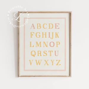 Alphabet Print | Playroom Wall Art  | Nursery Print | ABCs Wall Art | Baby Girl Nursery Decor | Kids Room Print | Toddler Room Decor