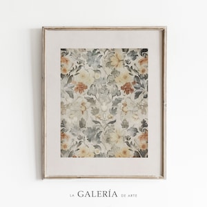 Antiker Gobelin druckbare Wandkunst | Vintage Textil Neutral Print | Digitaler Download