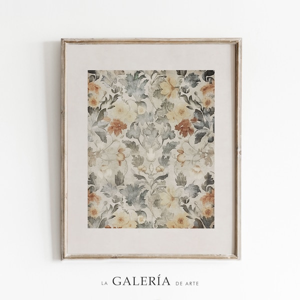 Antique Tapestry Printable Wall Art | Vintage Textile Neutral Print | Digital Download