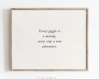 Gender Neutral Nursery Wall Art | Nursery Quote Print | Neutral Nursery Art | Vintage Nursery Print | Digital Download