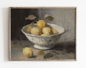 Country Kitchen Wall Art | Rustic Decor | Lemons Still Life Print