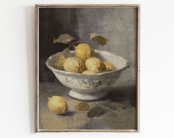 Country Kitchen Wall Art | Rustic Decor | Lemons Still Life Print