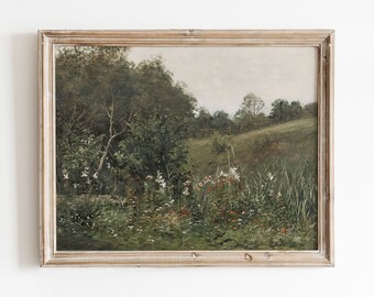 Vintage Farmhouse Wall Decor | Landscape Painting | Country Art Print