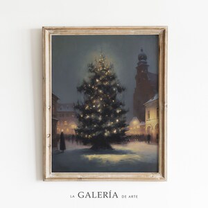 Impresión de árbol de Navidad / Navidad vintage / Arte de pared de invierno