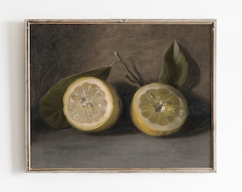 Country Kitchen Wall Art | Rustic Decor | Lemons Still Life Print