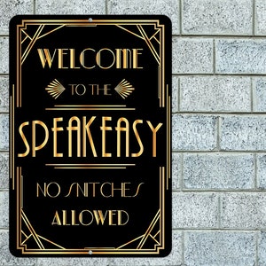 Entrance To Speakeasy Tin Sign Great Gatsby Prohibition - Temu