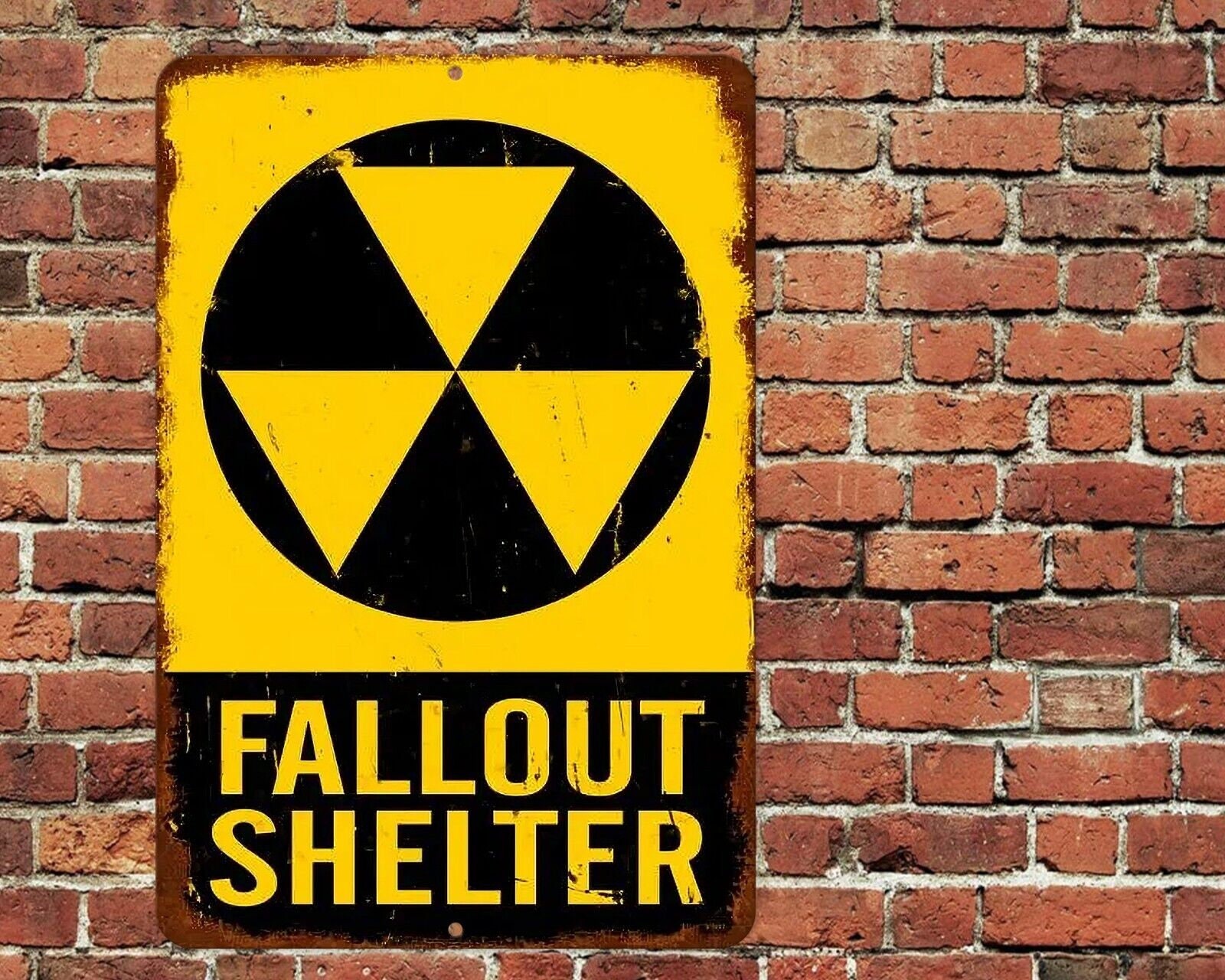 Fallout Shelter Sign Metal Aluminum 8x12 Rustic Etsy
