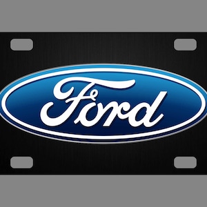 May include: A black license plate frame with a blue oval and the word "Ford" in white lettering.