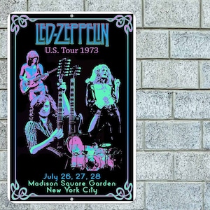 Led Zeppelin Madison Square Garden Metal Aluminum Sign 8"x12" Retro Music Classic Rock