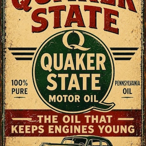 Quaker State Oil Signs - Etsy