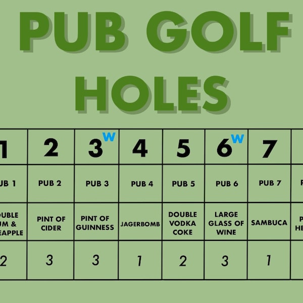 Pub Golf Template Etsy UK Pub Golf Template Etsy UK