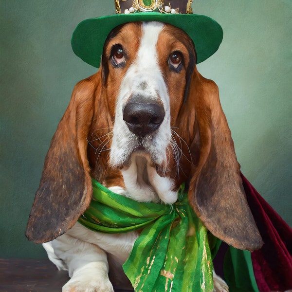 Basset hound art - pet lovers - dog wall art - puppy art - gift for dog lover - Framed pet art