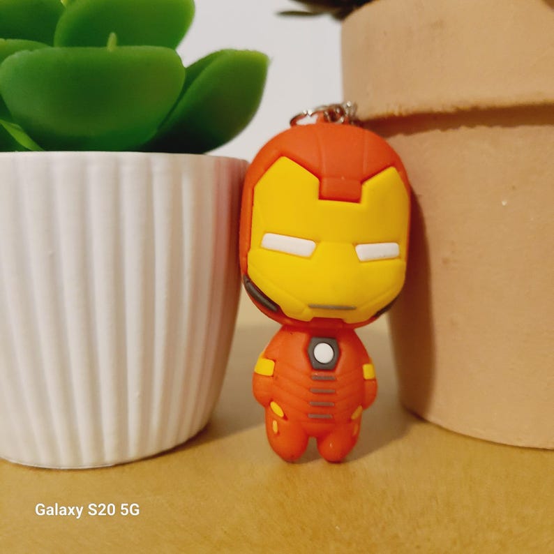 Cute Iron Man Keychain Marvel Superhero Action Figure Keychain Collectible image 6