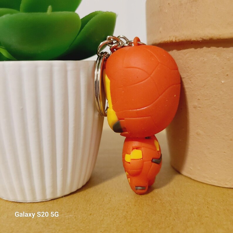Cute Iron Man Keychain Marvel Superhero Action Figure Keychain Collectible image 4