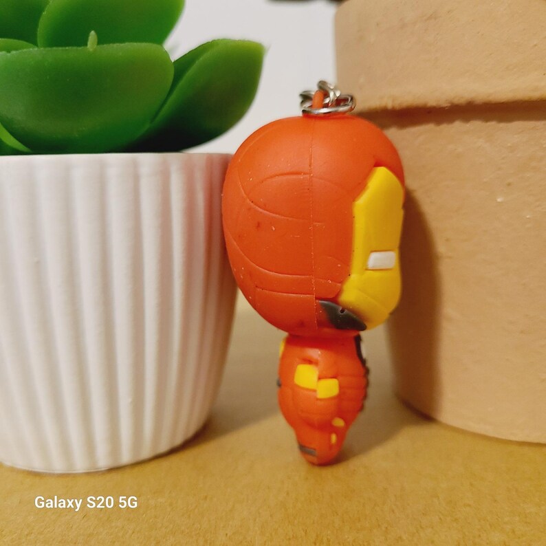 Cute Iron Man Keychain Marvel Superhero Action Figure Keychain Collectible image 2