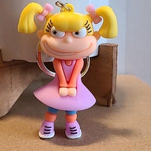 Rugrats Angelica Pickles Rubber Keychain 90s Nickelodeon Cartoon Character