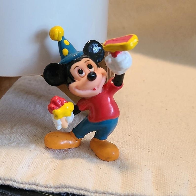 Disney Mickey Mouse Birthday Theme Firgure Vintage Collectible Toy Multi-Color image 1