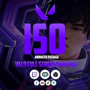 Nueva superposición de transmisión Iso Valorant del agente - Superposición de transmisión Iso de Valorant / Superposiciones de transmisión de Twitch / Superposiciones de transmisión de juegos / Twitch / Iso