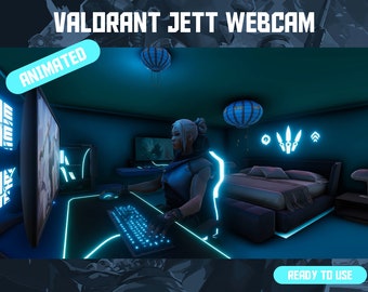 HD Valorant Jett Animated Virtual Camera (Webcam / Screen) - 1080p Loop Video - Valorant Webcam / Streamer / Streaming  / Twitch Overlay