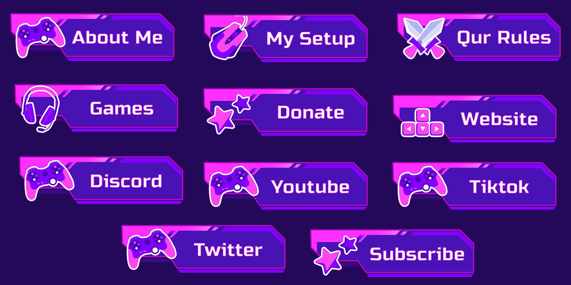 Minimal Twitch Panels 11x Ready File Twitch Panel Twitch, Twitch