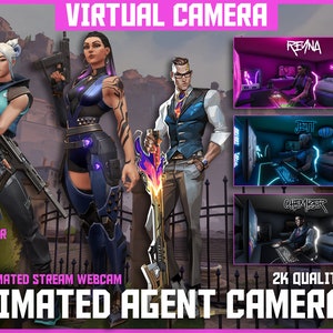 HD Valorant 3 Animated Virtual Camera (Jett / Reyna / Chamber) - 1080p Loop Video - Valorant Webcam / Streamer / Streaming  / Twitch Overlay