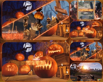 Halloween Twitch Overlay For Rust Game | Halloween Stream Package : Starting, Pause,Ending, Hud Screens | Twitch Overlay | Twitch, Halloween