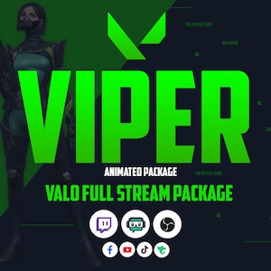 Viper Valorant Stream Overlay Pack - Cute Viper Stream Overlay | Twitch Streaming Overlays | Gaming Stream Overlay  | Twitch | Cute | Viper
