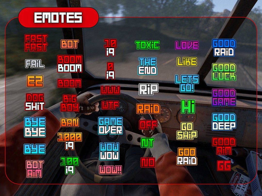 Rust Game 67 Text Emote and Letter, Twitch Text Emotes Emote Pack